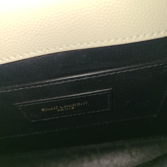 NWT YVES SAINT LAURENT Monogram Ivory Leather Convertible Crossbody Purse - Picture 6 of 8